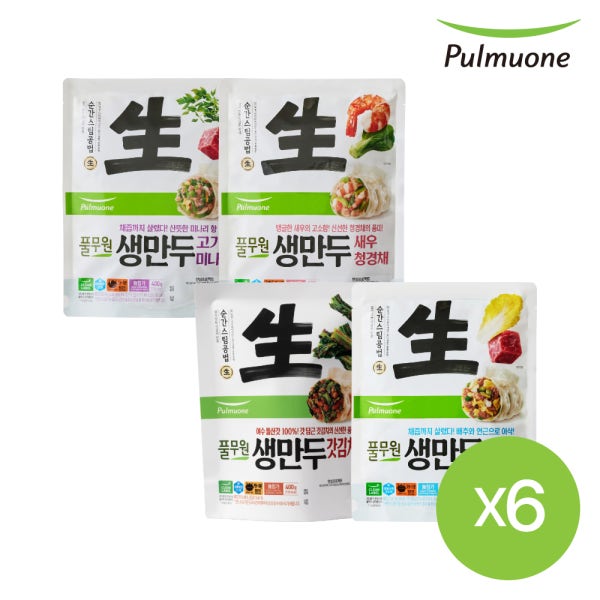 [슈퍼적립]풀무원 생만두 6봉(고기미나리 새우청경채 갓김치 고기배추)