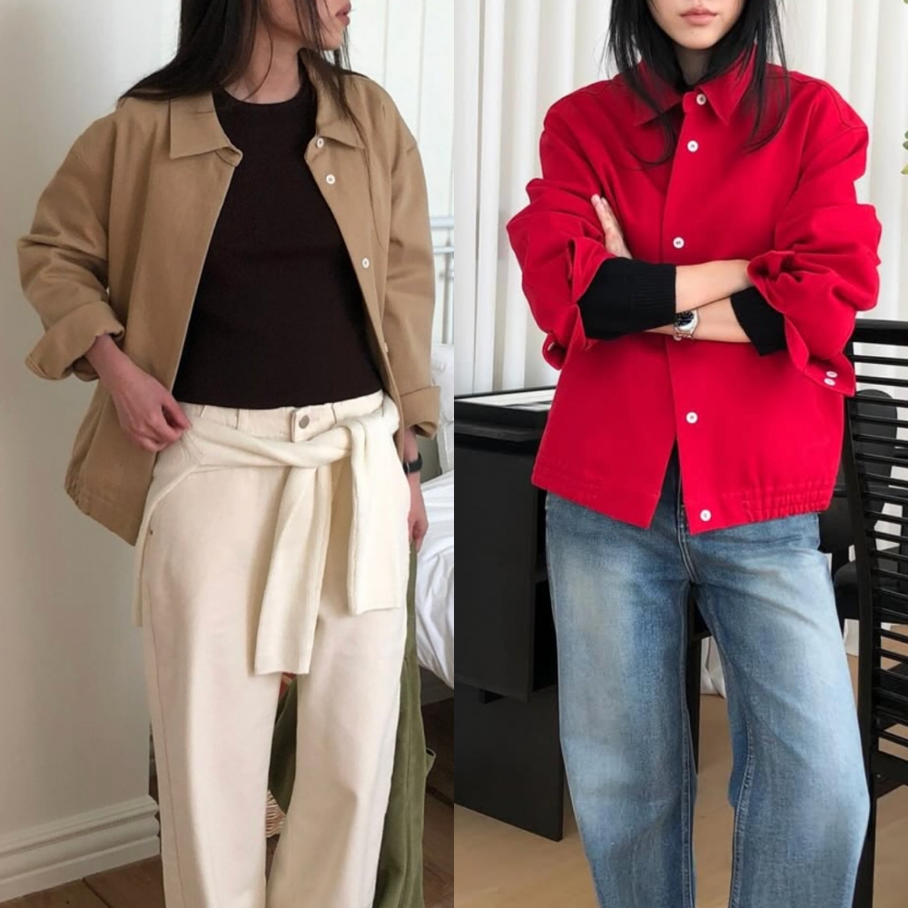 언더스탠딩 크루 점퍼 셔츠 (2col) 루즈핏 면 셔츠