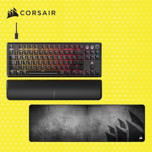 커세어 K70 PRO TKL MGX 래피드트리거 자석축 블랙+MM300 PRO EXTENDED 게이밍 기계식 키보드 마우스패드 세트