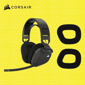 커세어 HS80 MAX RGB 무선+HS80 전용 이어패드 게이밍 헤드셋 세트 블랙