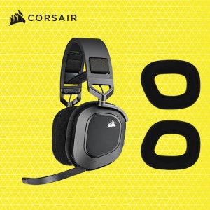 커세어 HS80 RGB 무선+HS80 전용 이어패드 게이밍 헤드셋 세트 블랙