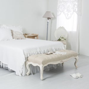 노스텔지 패브릭 침대 스툴 장의자 안방 긴 소파 3인용 베드 벤치