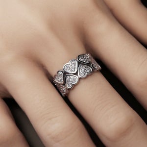 925실버 은반지 이터널 하츠 밴드