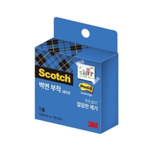 1472 3M 스카치 벽면부착용 테이프 리필 #183R (19mmX16.5m) 자국없이 깔끔한제거 재접착 메모필기 가능