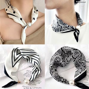 미니 스카프 여자 간편한 똑딱이 스카프목걸이 자석 쁘띠 가을