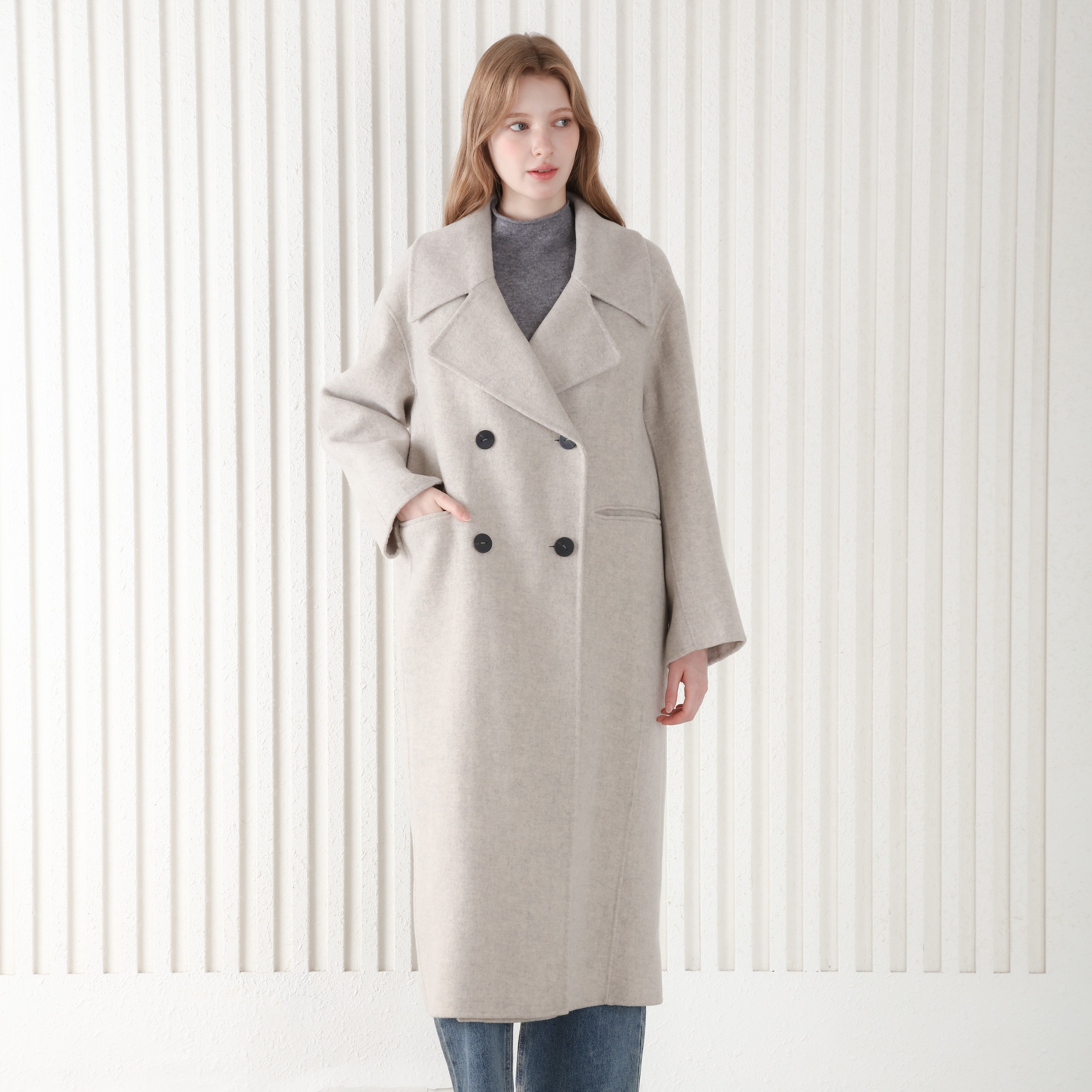 [요프네 Yoffne] 빅카라 더블코트 Big collar double coat