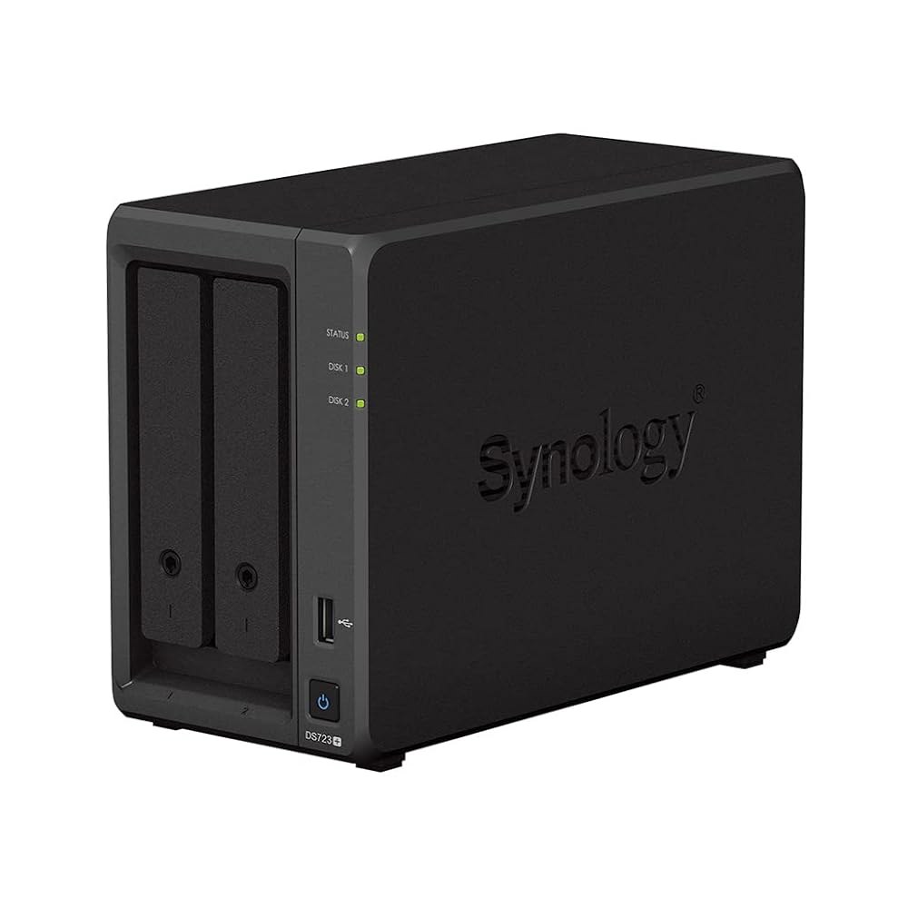 Synology DS723 Bay 디스크스테이션 NAS AMD Ryzen 스레드 R1600 듀얼 코어 2GB 2xRJ 45 1GbE LAN 포트 6TB 번들 2배 3TB WD 레드