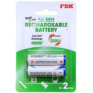 미니카 충전지 니켈 수소 밧데리 배터리 충전식 AA 건전지 2매