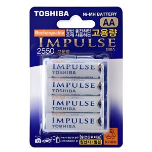 미니카 충전지 니켈 수소 밧데리 배터리 충전식 AA 건전지 4매