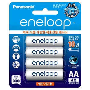 미니카 충전지 니켈 수소 밧데리 배터리 충전식 AA 건전지 4매