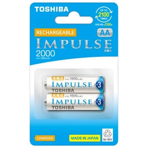 미니카 충전지 니켈 수소 밧데리 배터리 충전식 AA 건전지 2매