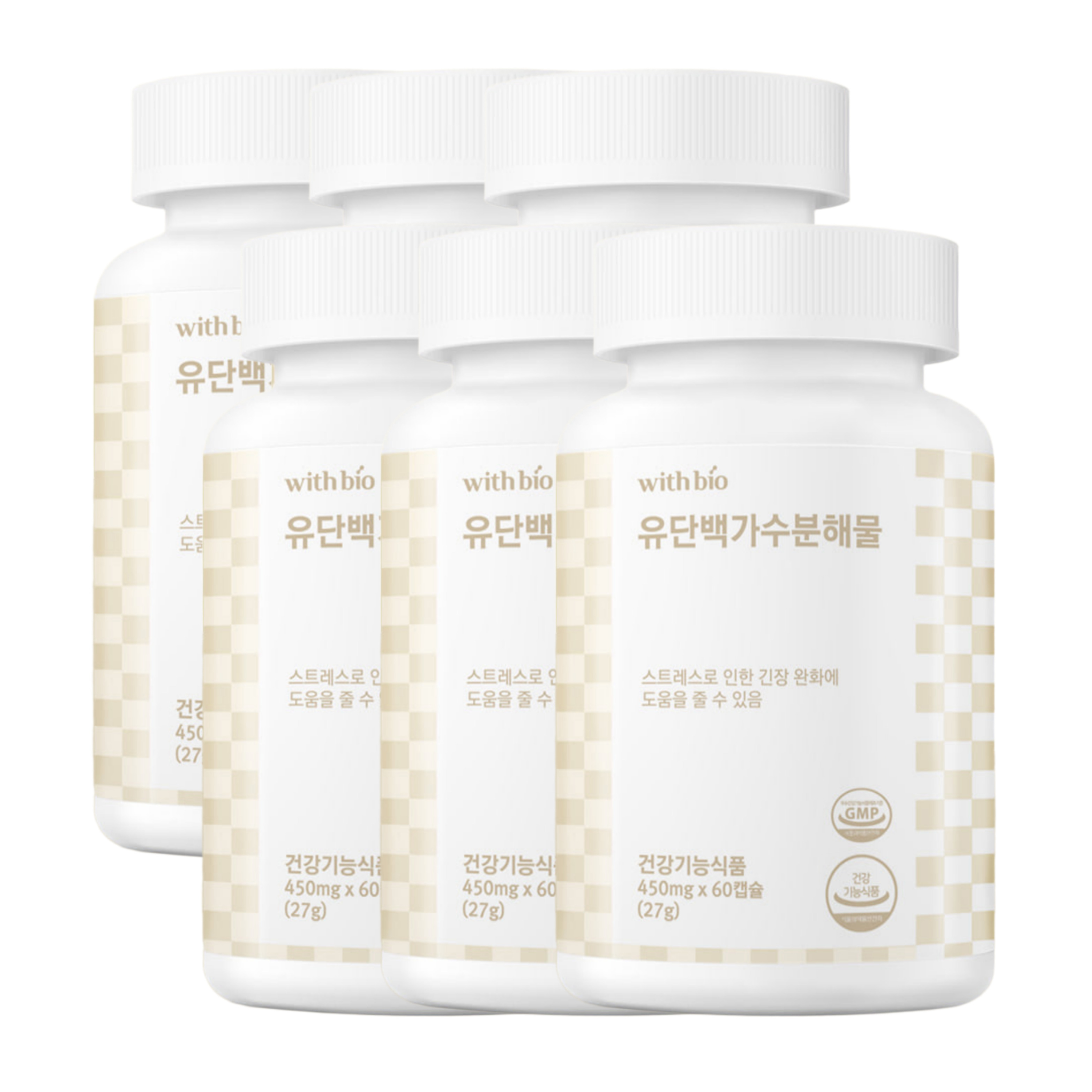 위드바이오 <b>유단백가수분해물</b> 유단백추출물 영양제 60캡슐 6개