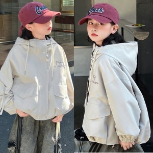 키즈 여아 주니어 초등 봄 가을 후드 간절기 바람막이