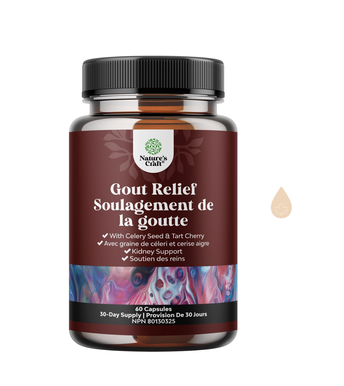 Natures Craft 비건 요산 <b>서포트 허브</b> 블랜드 60 캡슐