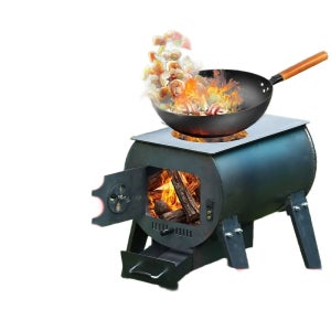거꾸로 타는 난로 주물난로 무쇠 중형 나무