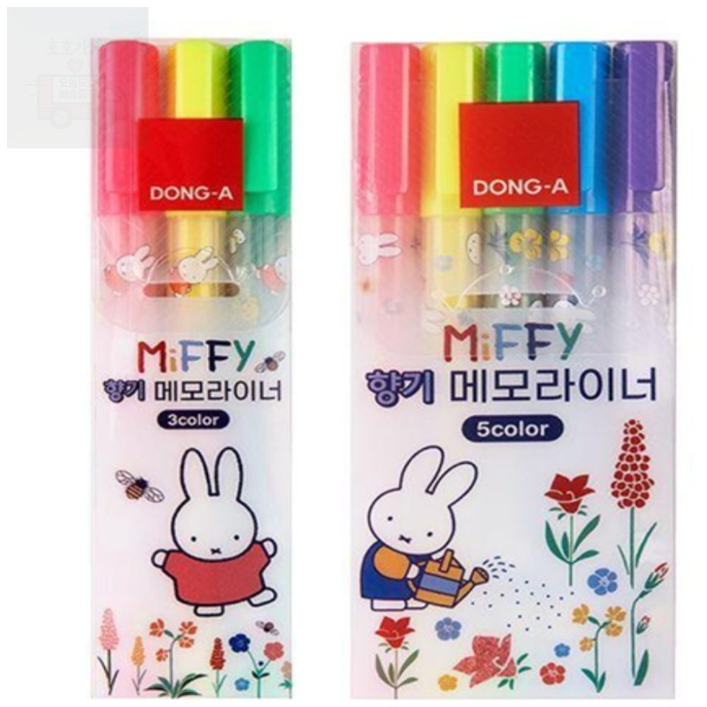 호호가게 미피 형광펜 5색 12개 파스텔펜 학생문구 학습용형광펜