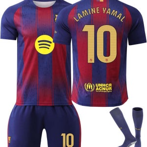바르셀로나 야말 유니폼 10번 성인 축구 축구복 세트 저지 단체 XS