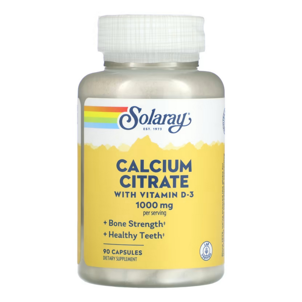 솔라레이 <b>칼슘 시트레이트</b> 위드 <b>비타민 D</b>-3 1000mg 90캡슐즈