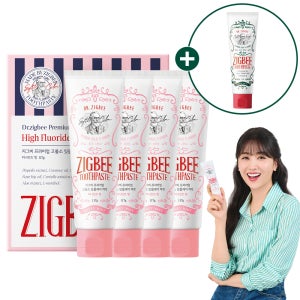 지그비 고불소 잇몸케어 치약 허니민트향 117g 4개+구취케어 치약 1개 치석 치은염