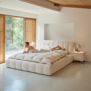 에덴느 밀크롤 침대 프레임 패브릭 더블 퀸 킹 라지킹 슈퍼싱글 신혼부부 원룸 킹 1600