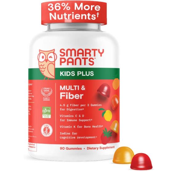 <b>SmartyPants</b> <b>스마티팬츠</b> 키즈 멀티<b>비타민</b> &amp; 파이버 젤리 90구미, 뉴 포뮬러