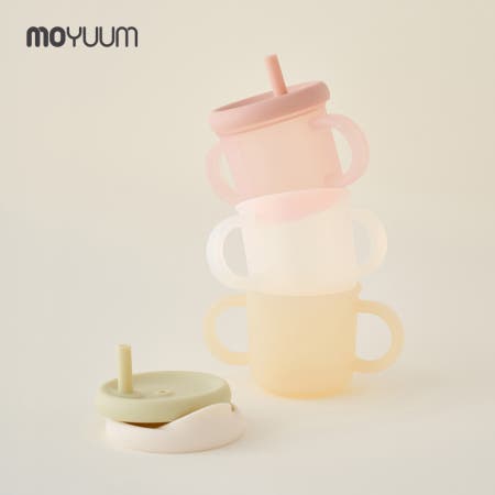 [모윰] 올실리콘 양손 유아컵 (빨대컵+드링킹컵+자기주도 아기물컵)