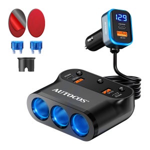 오토코스 차량용 고속 충전기 360W 대용량 멀티 소켓 PD65W 시거잭 ATS-109