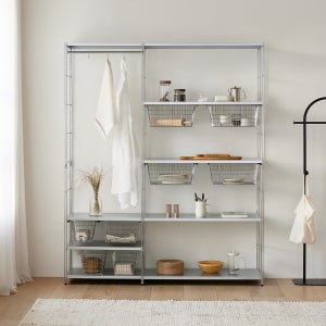 알렉사 타스카 키친핏 철제 실버 팬트리 선반