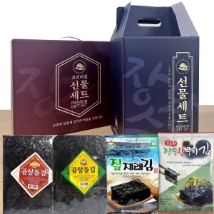 명절 김선물세트 곱창돌김 조미 구이김 1톳(100장), 10봉 추석 설날 구정