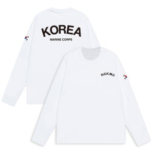 남성 여성 해병대 MARINE ROKMC 쿨링 라운드 긴팔 티셔츠 빅사이즈 S-7XL