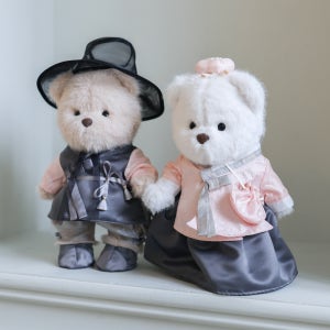 테디테일즈 한복 에디션 커플세트 M 곰 돌이 애착 인형