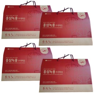 종근당 홍삼 녹용 프리미엄 30포 4박스 추석 설날 명절 부모님 선물 6년근