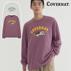 커버낫 긴팔 티셔츠 남녀공용 슬럽 빈티지 그래픽 롱슬리브