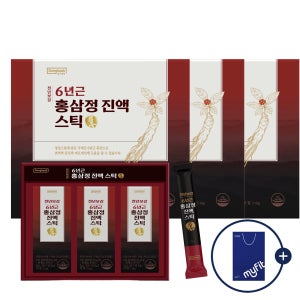 [총90포] 동국제약 천년보감 프리미엄 국내산 6년근 홍삼정 진액스틱 300g, 3개