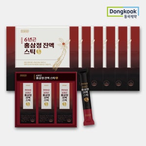 [총180포] 동국제약 천년보감 프리미엄 국내산 6년근 홍삼정 진액스틱 300g, 6개