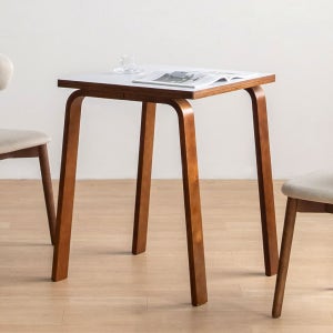 로이 사각 카페 테이블 원목 2인용 식탁테이블 600mm, 월넛