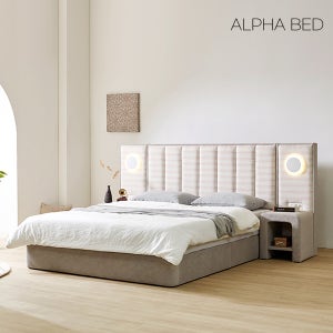 알파침대 시몬 LED 셀프클리닝 스마트 패브릭 평상형 침대프레임 SS