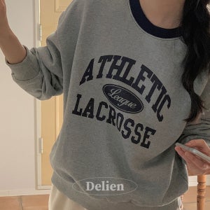 여성 맨투맨 라코로스 긴팔 기본 티셔츠 가을 간절기 루즈핏 면 데일리