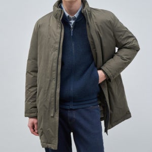 빈폴 아울렛 남성 구스 롱패딩 하이넥 다운 코트 카키 X30O18H