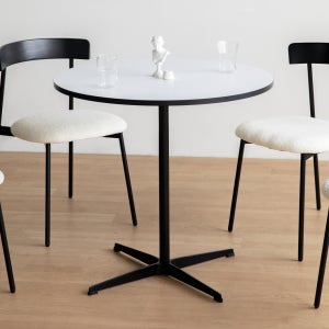 3가지 사이즈 미레스 화이트 엣지 원형 거실 식탁 카페테이블 700mm, 블랙