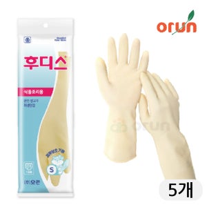 후디스 가정용 식품용 고무장갑 S(소형), 5개