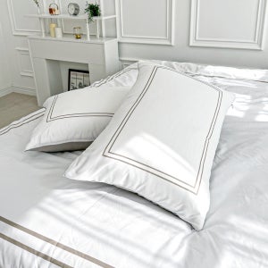 1+1 갤러리 워싱 호텔식 베개커버 2장 더 베이지, 50x70cm