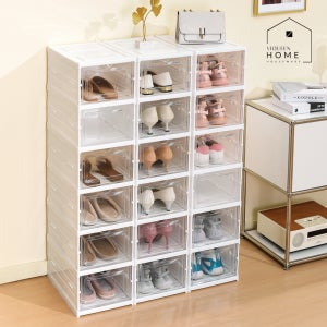 바이퀸 원터치 접이식 6단 신발장 정리함 현관 틈새 수납장 정리대 신발