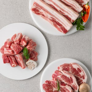 백돼지 알뜰 세트 - 2kg [오겹살구이 900g, 목살구이 600g, 갈비찜 500g]