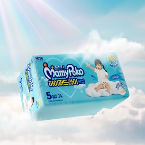 마미포코 하이퍼드라이팬티 기저귀 특대형 여아용 5단계 102매 1BOX