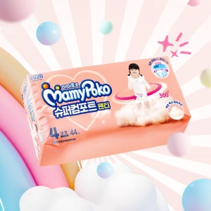 마미포코 슈퍼컴포트팬티 기저귀 여아용4단계 132매 1박스(3팩)