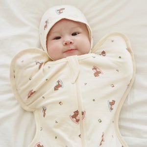 [1+1]마롤로뜨 아기 통잠 스와들 업다운지퍼 속싸개 신생아 수트 나비잠자세 말콩이