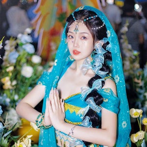 [대여] 알라딘 자스민 어레인지 공주 드레스 디즈니 지브리 코스튬 코스프레 옷 졸업사진 졸사컨셉 할로윈 캐릭터 의상