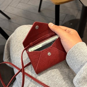 소가죽 미니 가방 지갑 이어폰 가방 카드 홀더 슬롯 크로스백