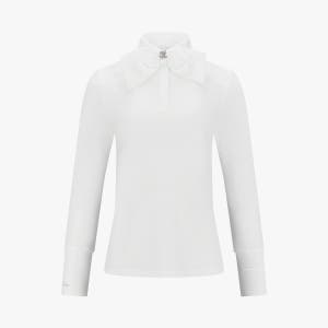 페어라이어 골프웨어 앞 리본 티셔츠 아이보리